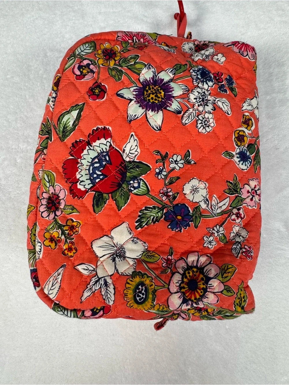 Vera Bradley Coral Floral Iconic Large Cosmetic Travel Bag